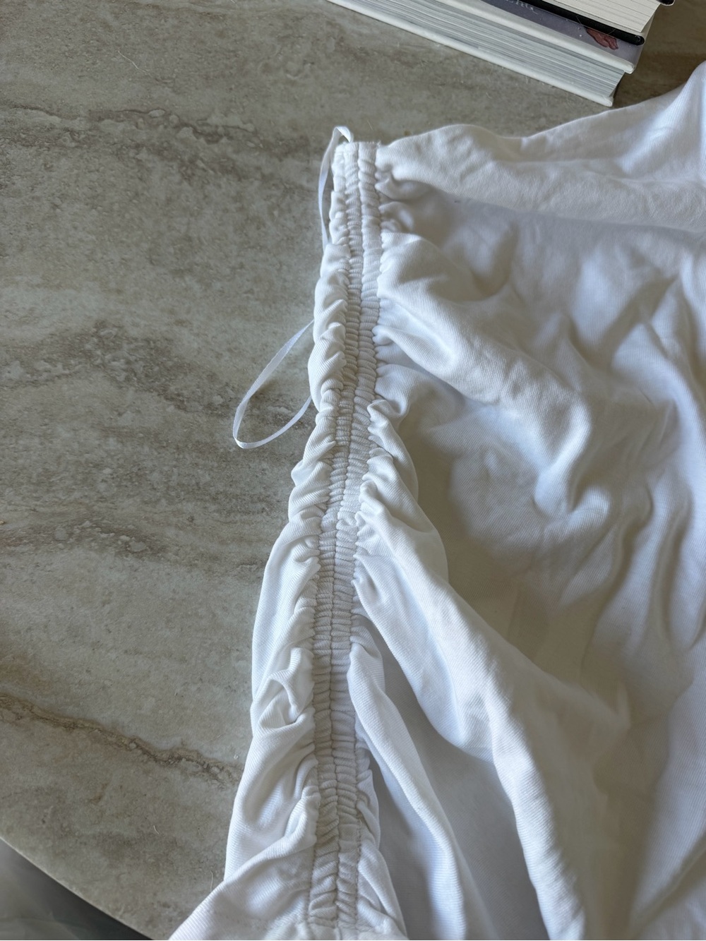 White Ruched one shoulder - Picture 2 of 3